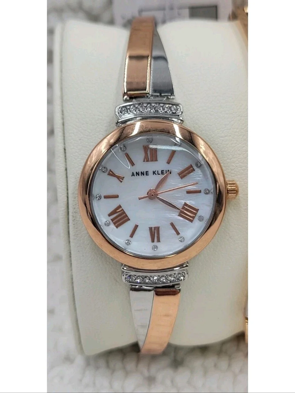 Anne Klein Women's Premium Crystal Accented Bangle Watch Set, AK/2245